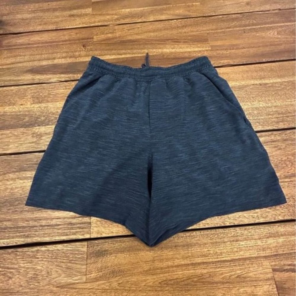 Lululemon mens shorts. Lined. Pockets. Size small. Blue/black. Drawstring.